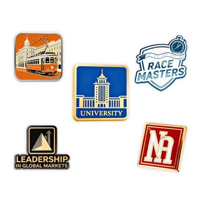 2" Custom Shape Cloisonne Hard Enamel Lapel Pin